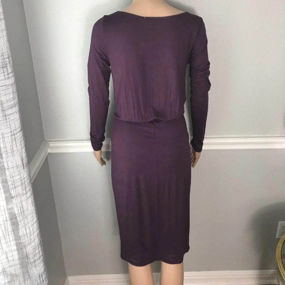 Three Dots Purple Twist Waist Dress - Picture 4 of 4